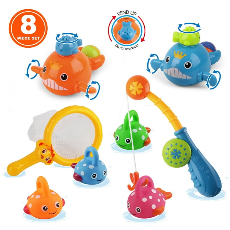 Baby Bath Toys 8pcs Baby Fishing Toys for Bath Time Bathtub Tub Toy for Toddlers Age 18months and up