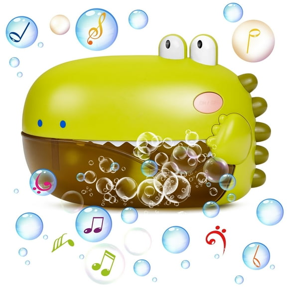 Baby Bath Toys, Automatic Bath Bubble Machine, Dinosaur Bathtub Bubble Maker with 12 Songs, Bathtime Shower Bathtub Toys for Toddlers, Gift for Boys Girls