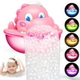 Baby Bath Toys,LightUp Bath Toys Bath Bubble Machine Automatic Bubble Maker with Cool Light