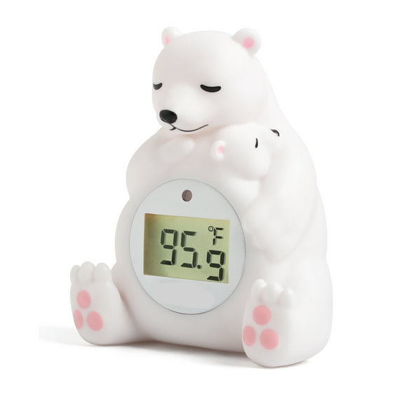 Baby Bath Tthermometer Baby Safety Digital Room and Bath Thermometer with LCD Display Cute Polar Bear Shape Bath Temperature Toy