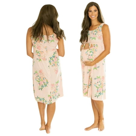 Baby Be Mine Labor and Delivery Gown for Hospital – 3-in-1 Labor/Delivery/Nursing Gown – Maternity Sleepwear(S/M, Nina)