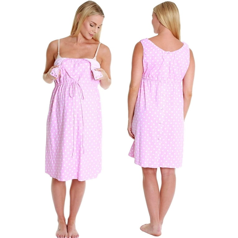 Maternity Labor and Delivery Nursing Hospital Gown / Baby Be Mine /  Hospital Bag Must Have /pink Dotted 3 in 1 Molly 