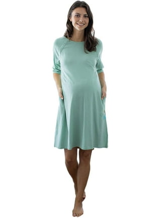 Womens Maternity Nursing Nightgown and Robe Set 2 Piece Nursing