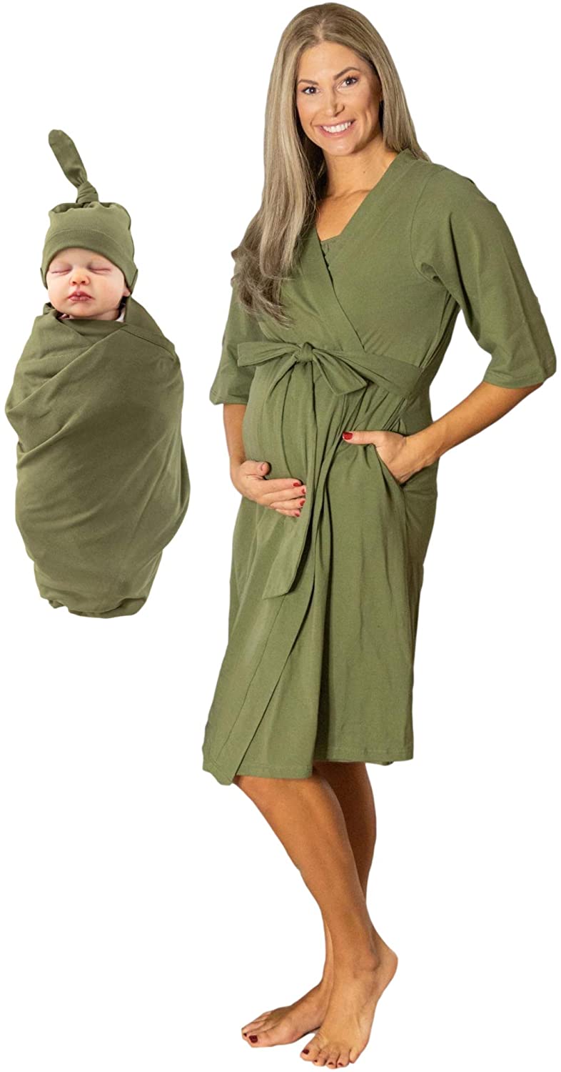 Mommy and baby shops matching swaddle and robe