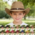 thumbnail image 1 of Baby Beach Hat Kids Wide-Brim Cowboy-Hat 3-18 Years - Wide-Brim Felt-Fedora Cowgirl-Hat, 1 of 7