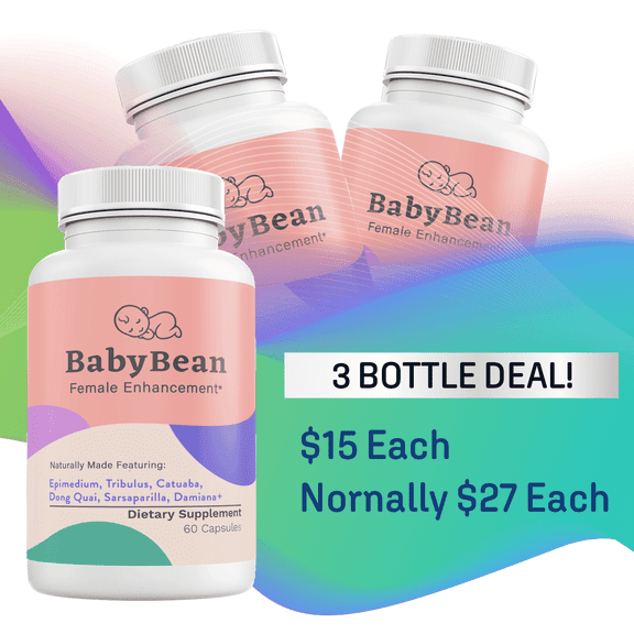 Baby Bean 3 Pack - Bundle Deal! - Baby Bean Fertility Support | Natural Non-GMO Conception Aid & Reproductive Health Support for Women