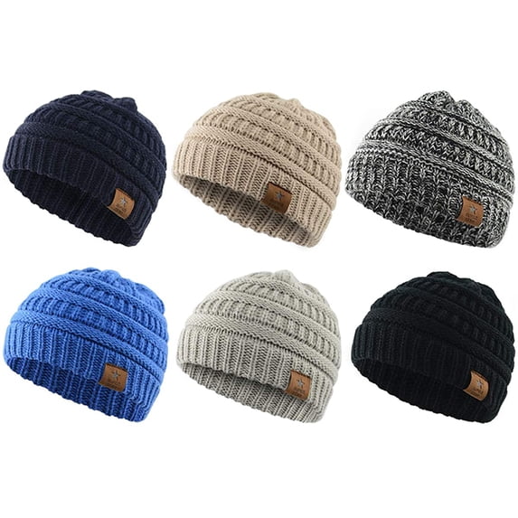 Baby Beanie 6 Pack Warm Knit Winter Hat for Toddler Boys Girls 6-36 Months