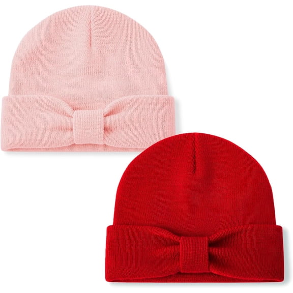 Baby Beanie Bow Hats Infant Toddler Winter Soft Knit Hat,Kids Warm Beanie for Boys Girls Children Caps