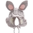 thumbnail image 1 of Baby Beanie Easter Bunny Hat Crochet Bonnet Hat Earflap Pilot Hats Rabbit Ears Beanie Cap Winter Warm Knit Caps for Toddlers Baby Girls and Boys, 1 of 3