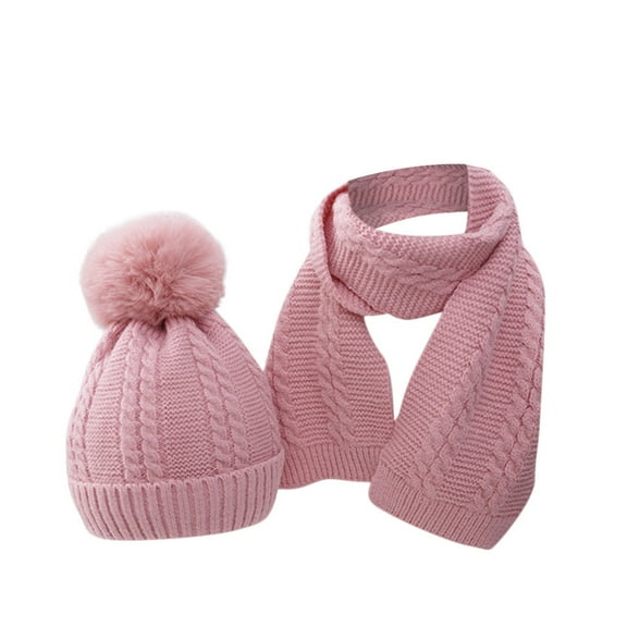 Baby Beanie Hat Scarf, Newborn Toddler Winter Warm Knit Cap, Fleece Lining Winter Warm HAT for Little Boys Girls for 1-4 Years
