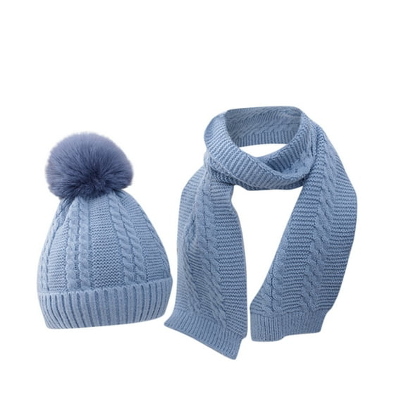 Baby Beanie Hat Scarf, Newborn Toddler Winter Warm Knit Cap, Fleece Lining Winter Warm HAT for Little Boys Girls for 1-4 Years