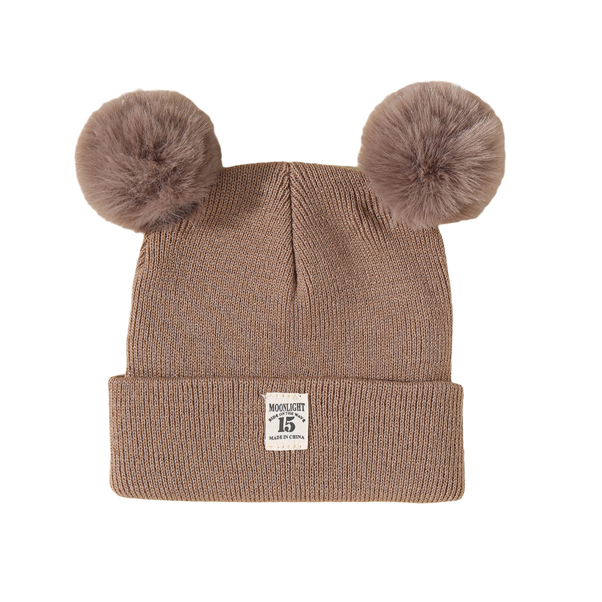 Baby Beanie Hat Winter Double Pom Toddler Knit Hat Infant Skull Cap