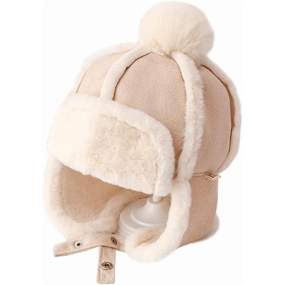 Baby Beanie Windproof Winter Hat Water Repellent ‌   Warm Hat Lightweight Earflap Hat with Mask for Cold Snow Weather