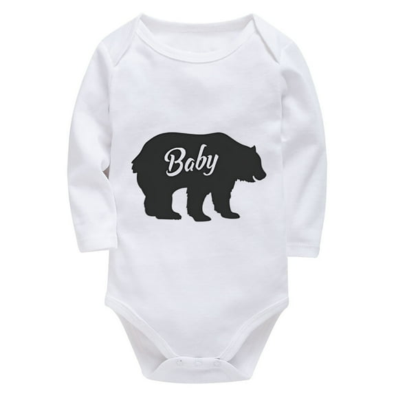 Baby Bear Babygirl Outfits Long Sleeve Gender Neutral Baby Romper White 6-9 Month Romper Boy