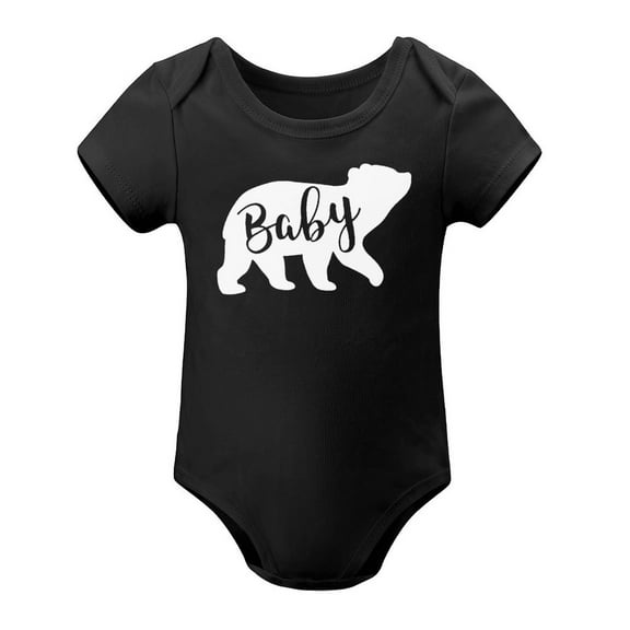 Baby Bear Bodysuit – Funny Newborn Gift for Infant Boy Or Girl – Cute Unisex One-Piece Romper for Baby Shower Black-style 3months