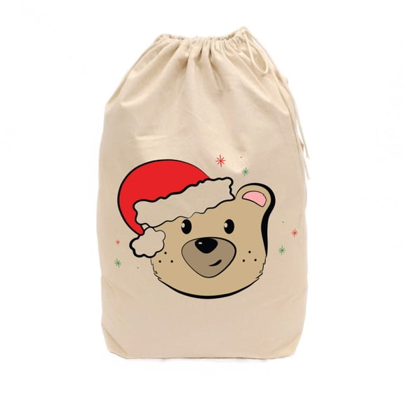 Baby Bear Cotton Canvas Christmas Santa Sack