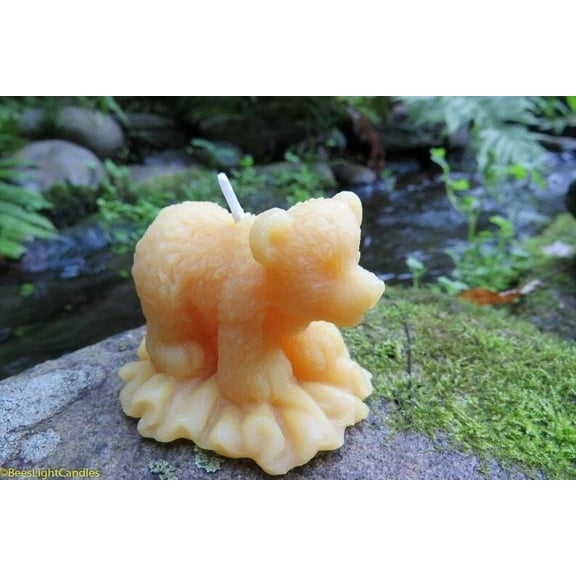 Baby Bear Cub Beeswax Candle, Natural, Gift / Birthday, Bees Wax, Animal, Nature