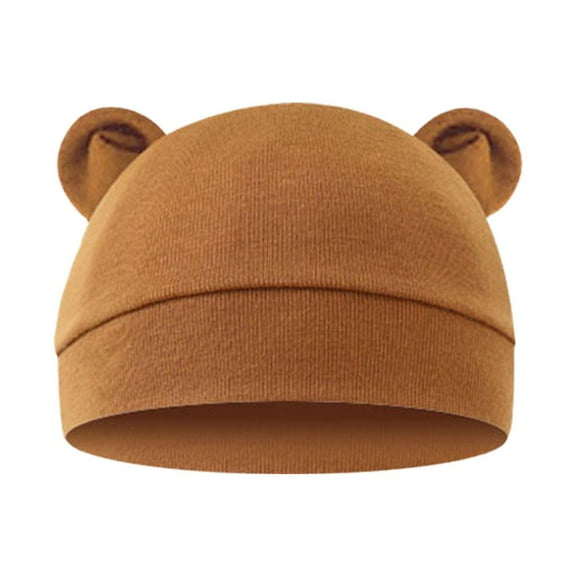 Baby Bear Ears Cap #newborn# Soft Cotton Beanie Cute Infant Hat Breathable Lightweight Headwear Adjustable Stretchy Comfortable Photo Prop Outfit Accessory Gift Set for Boys Girls M3Z1