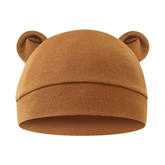 Baby Bear Ears * Soft Cotton Beanie Cute Infant Hat Breathable Lightweight Headwear Adjustable Stretchy Comfortable Photo Prop Outfit Accessory Gift Set for Boys Girls
