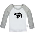 thumbnail image 1 of Baby Bear Novelty T shirt For Baby, Newborn Babies T-shirts, Infant Tops, 0-24M Kids Graphic Tees Clothing (Long Gray Raglan T-shirt, 0-6 Months), 1 of 4