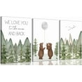 thumbnail image 1 of Baby Bear Nursery Canvas Wall Hieng Woodland Brown Bear Wall Decor Picture Mountain Nursery Print Love You To The Moon And Back painting Hiengwork for Boy Girl Newborn Home Decor, 1 of 6