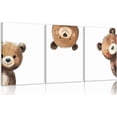 thumbnail image 1 of Baby Bear Nursery Wall Hieng Peeking Bear Pictures Wall Decor Peekaboo Kids Room Decor Woodland Animal Posters Neutral Nursery Painting Canvas Print Hiengwork for Children's Baby Room Bedroom, 1 of 6
