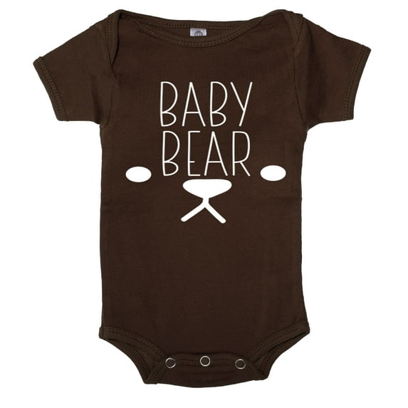 Baby Bear Romper, Baby one-piece, Baby Bear Bodysuit - Espresso CA165BEAR S1 18-24