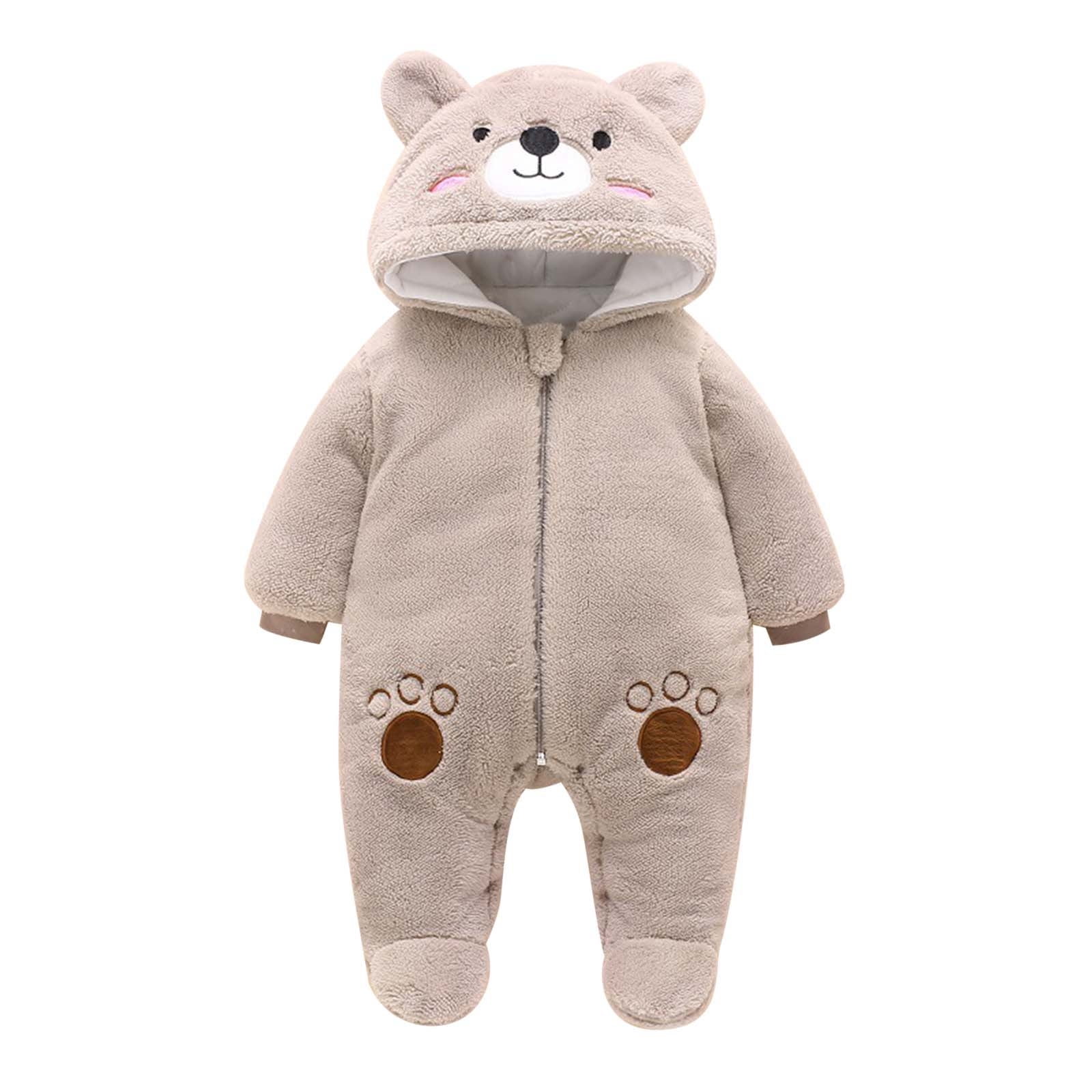 Baby Bear Snowsuit Winter Coat Warm Hooded Jumpsuit For Baby Boy Girl