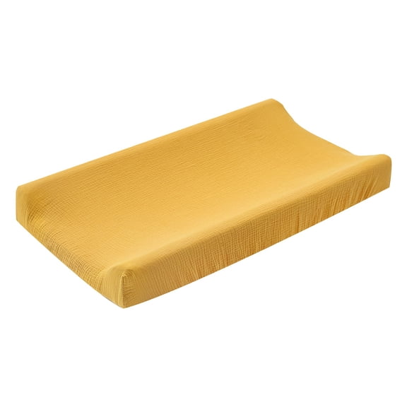 Baby Bed Cover Breathable Simple Style,Cotton Yarn Care Table Changing And Washing Outer Cover,Nursing Table Cover Soft Smooth Changing Pads Cover Soft Comfy Bassinet Pad,Yellow,31.89x16.14x5.12"