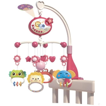 Baby Bed Mobile, Baby Mobile - Nursery Decor Mobile | Remote Control Crib Mobile for Playpen, Children's Bed Toy, Electric Rotating Bed Bell Toy for Girls