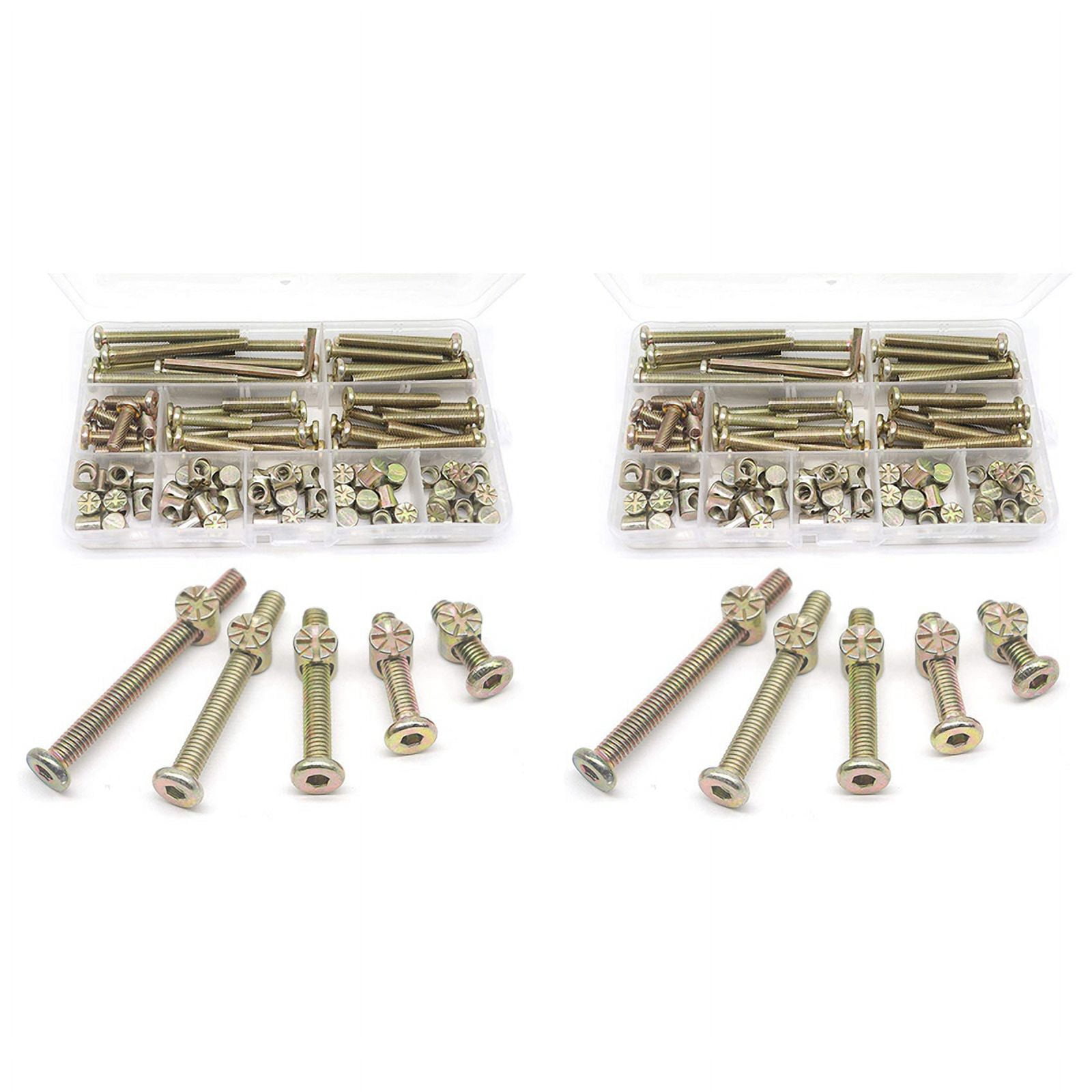 Baby Bed Screws Bolts Kit,Hex Drive Socket Cap Bolts Barrel Nuts