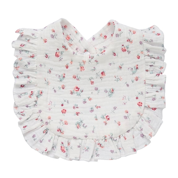 Baby Bibs Bandana Ruffles Drooling Bib for Infant 0-2Years Baby Teething Soothe Towel Floral High Absorbent Stylish Bib
