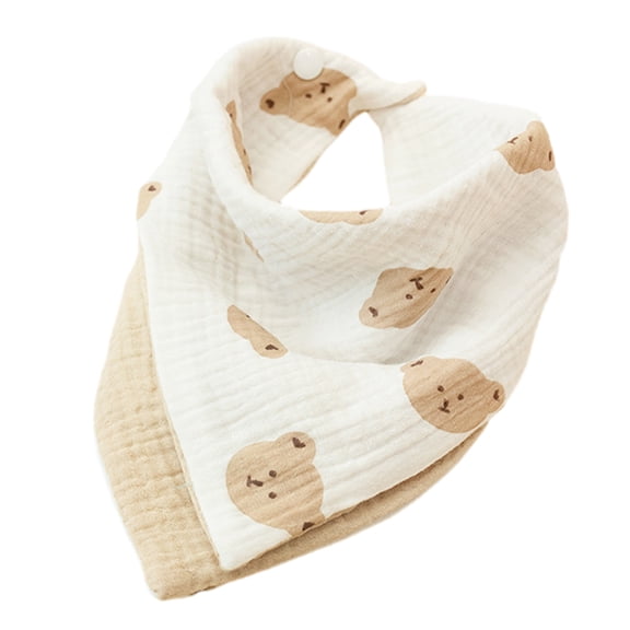 Baby Bibs Drool Teething Bibs 4-Layer Cotton Bibs Baby Bandana Bibs for Girls Boys Multi-Use Scarf 30x30cm/12x12-inch