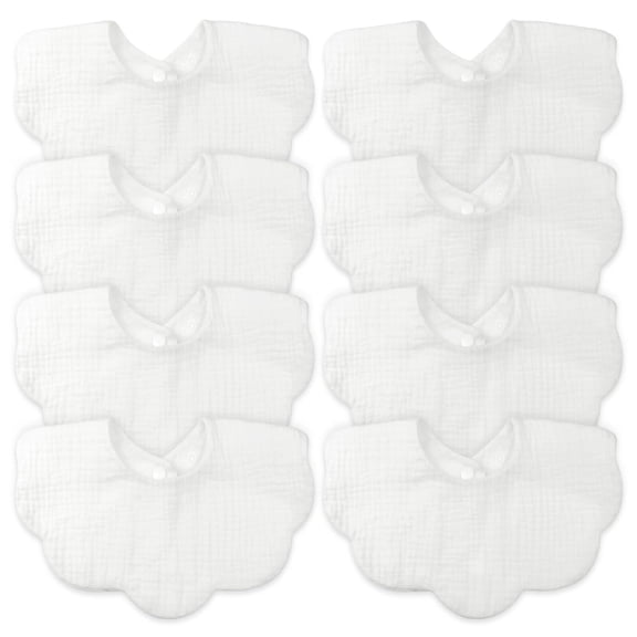 Baby Bibs for Girls Boys 8 Pack Muslin Bibs Drool Bibs Super Absorbent 100% 4-Layer Muslin Cotton Muslin Baby Bibs for Infant Toddler Teething Drooling Bibs Baby Essentials