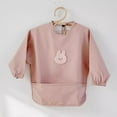 thumbnail image 1 of Baby Bibs Newborn Baberos Bavoir Waterproof Long Sleeve Apron Pocket Children Feeding Accessories Burp Cloth Bib Eating Stuff (Pink Bunny,12-24 M), 1 of 7