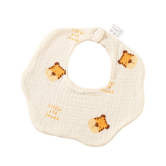 Baby Bibs Petal Feeding Bibs Printed Cartoon Pattern Bibs for Infant 6 Layers Drooling Apron Cotton Burp Cloths