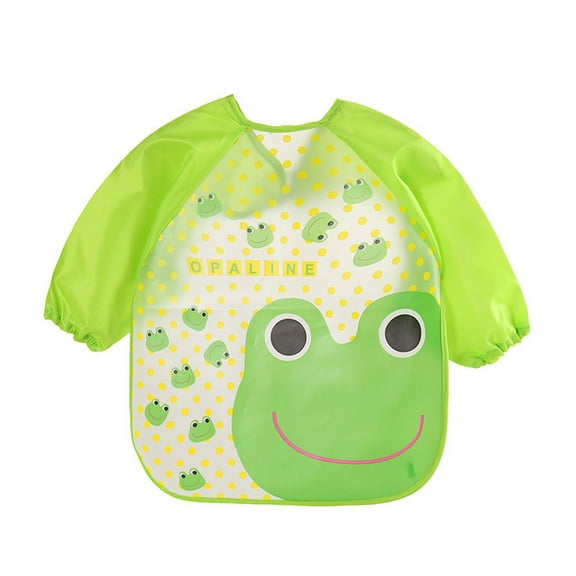 Baby Bibs Waterproof Long Sleeve Bib Cute Cartoon Unisex Feeding Soft Bibs with Pocket Infant Toddler Smock Bibs