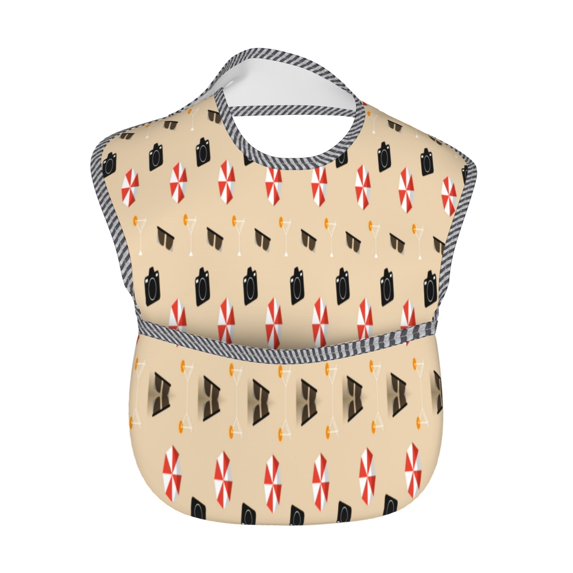 Baby Bibs Waterproof Toddler Bib Seamless Pattern Background Feeding Bib With Pocket For Infant