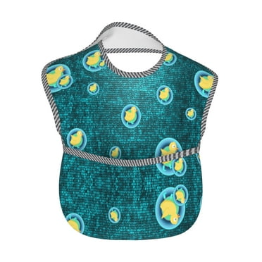 Baby Bibs Waterproof Toddler Bib Yellow Ducks Feeding Bib With Pocket For Infant