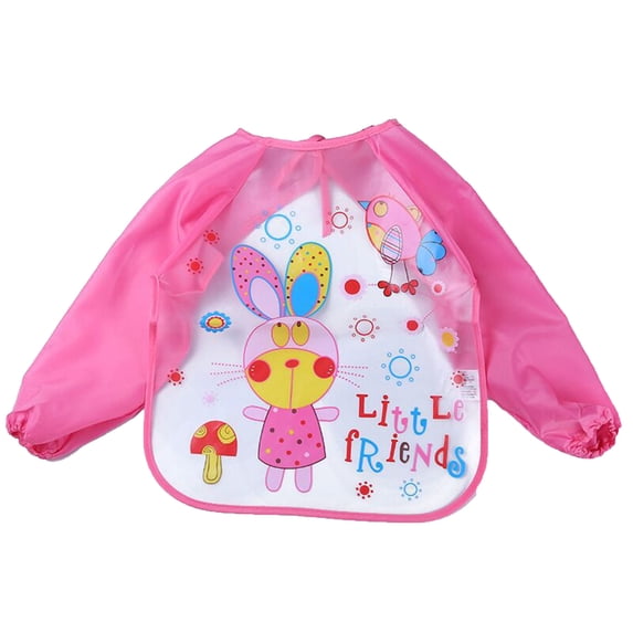 Baby Bibs for Eating Cartoon Long Sleeve Feeding Apron Waterproof Toddler Bibs for Baby Boys D
