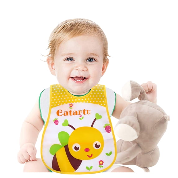 Baby Bibs for Eating Cartoon Sleeveless Feeding Apron Waterproof Toddler Bibs for Baby Boys F