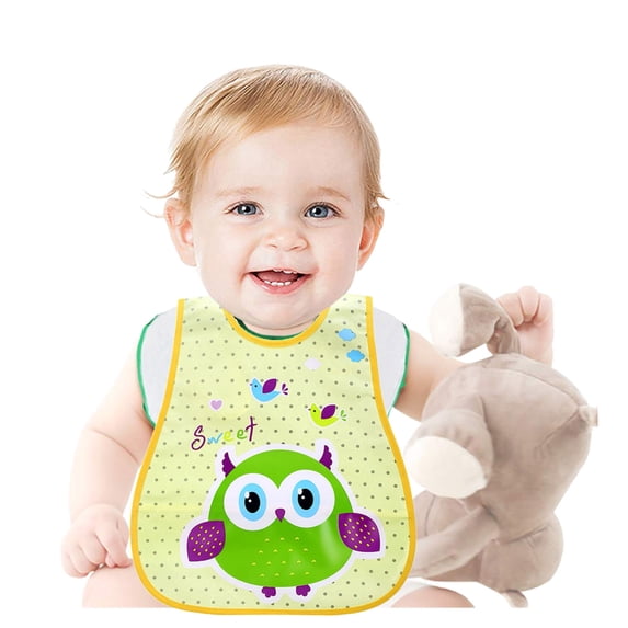 Baby Bibs for Eating Cartoon Sleeveless Feeding Apron Waterproof Toddler Bibs for Baby Boys F