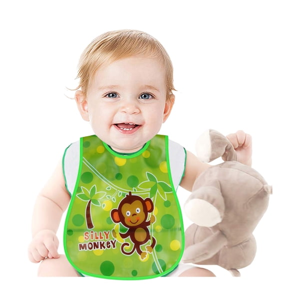 Baby Bibs for Eating Cartoon Sleeveless Feeding Apron Waterproof Toddler Bibs for Baby Girls E