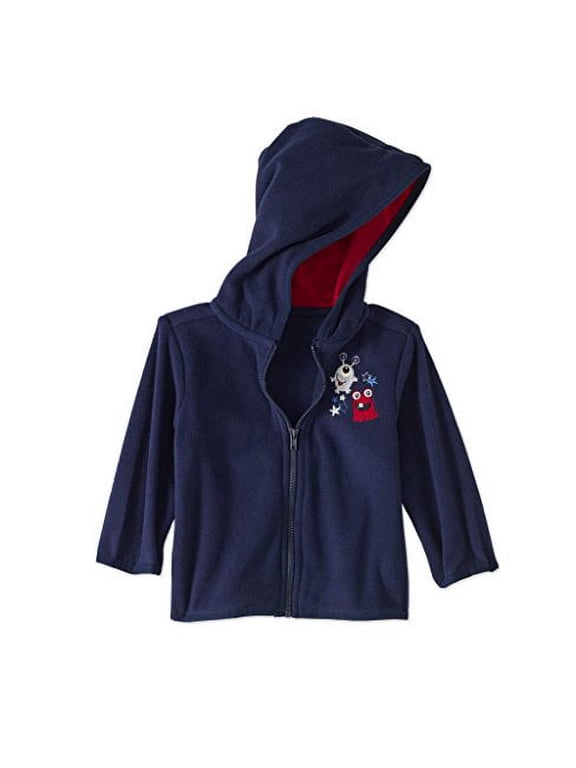 Baby Big Boys' Micro Fleece Zipper Hoodie (Blue, 18M)