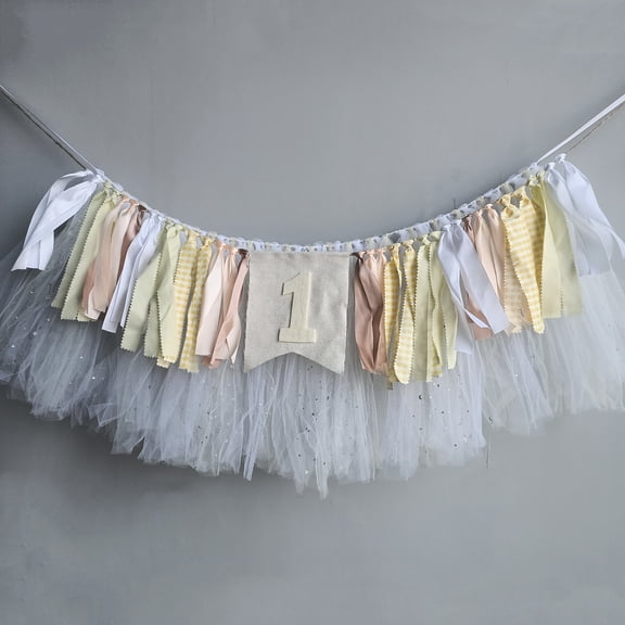 Baby Birthday Decoration 1st Birthday Baby High Chair Banner Chair Tutu Skirt Birthday Party Supplies