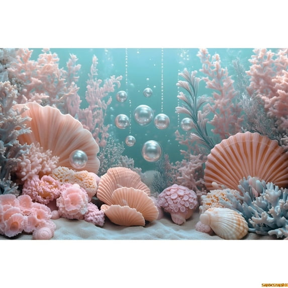 Baby Birthday Underwater World Mermaid Theme Backdrops for Photography Baby Shower Photo Photographic Background r Props