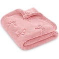 thumbnail image 1 of Baby Blanket 3D Fleece Flannel Blanket Bow Design 30x40 Inch Pink Soft Fluffy Fleece Blankets for Toddler Boys Girls Infant Crib Stroller Pet Shower Gift, 1 of 1