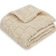 thumbnail image 1 of Baby Blanket for Boys Girls 3D Fleece Fluffy Fuzzy Baby Blanket with Chessboard Grid Design for Toddler Infant Soft Warm Cozy Newborn Blanket 30 x 40 inches Khaki, 1 of 5