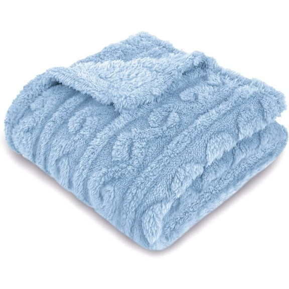Baby Blanket for Girls Toddlers 3D Fleece Fluffy Fuzzy Blanket for Baby, Soft Warm Cozy Fleece Blanket, Infant or Newborn Receiving Blanket (30x40inch, Blue)
