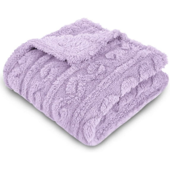 Baby Blanket for Girls Toddlers 3D Fleece Fluffy Fuzzy Blanket for Baby, Soft Warm Cozy Fleece Blanket, Infant or Newborn Receiving Blanket (30x40inch, Purple)